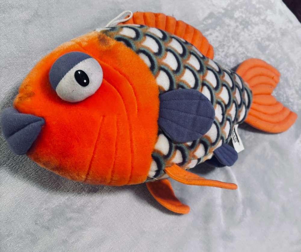Large Flounder Fish Plush Toy Stuffed orange colorful Play by Play tropical